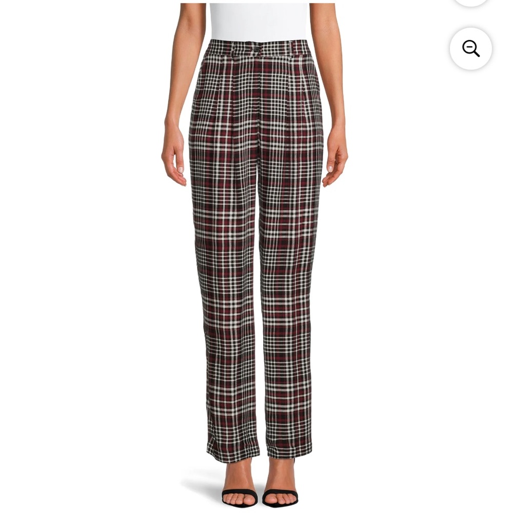 Black Plaid Women's Pants